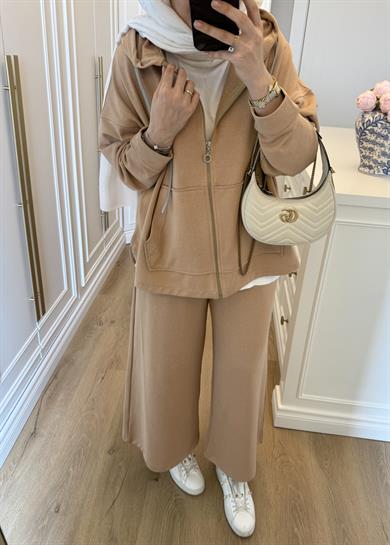 Oslo 3 İplik Şardonlu Takım Bej