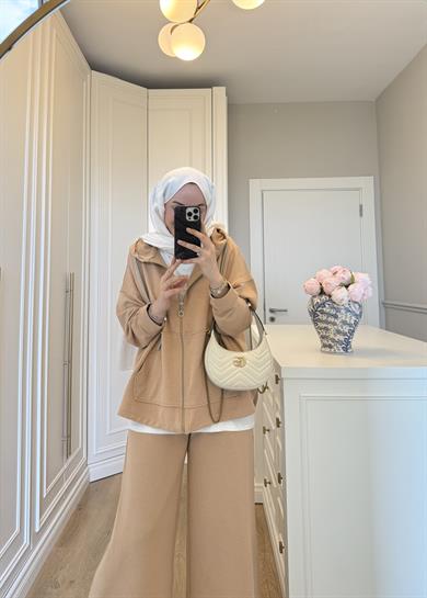 Oslo 3 İplik Şardonlu Takım Bej