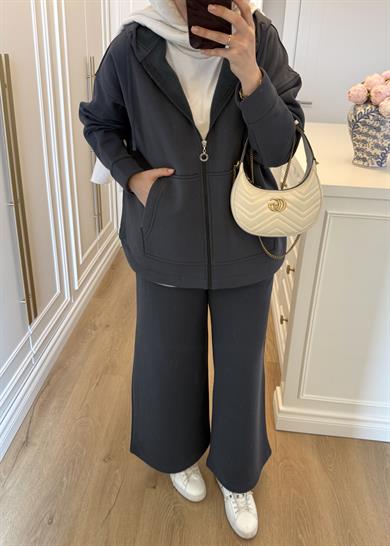 Oslo 3 İplik Şardonlu Takım Füme