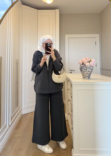 Oslo 3 İplik Şardonlu Takım Füme