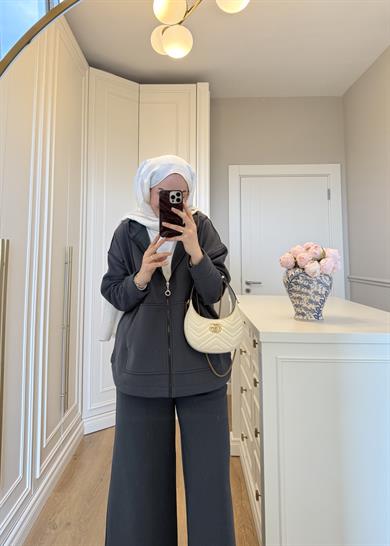 Oslo 3 İplik Şardonlu Takım Füme