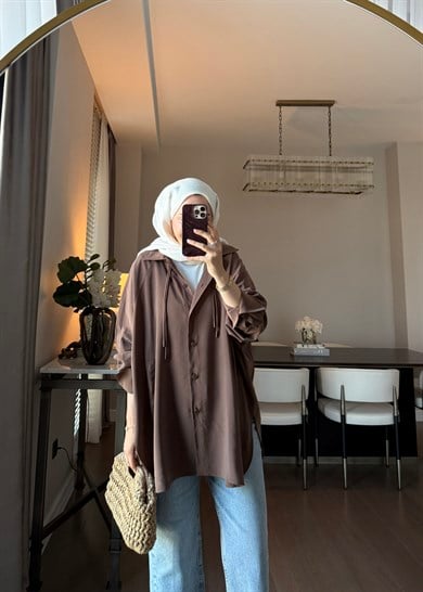 Oversize Tensel Modal Gömlek
