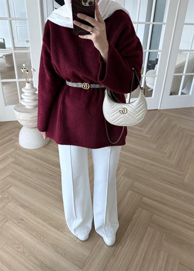 Pamuk Dokulu Kazak Bordo