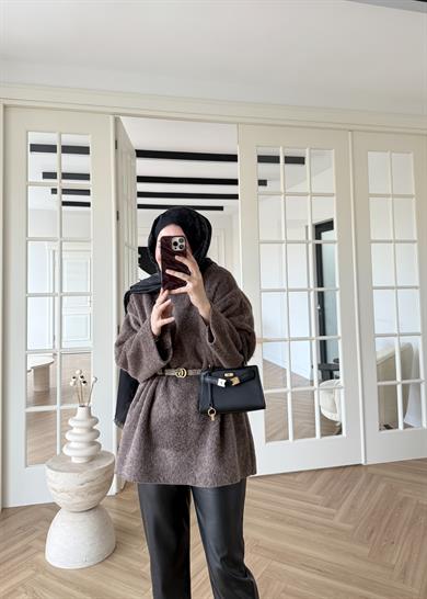 Pamuk Dokulu Kazak Kahverengi