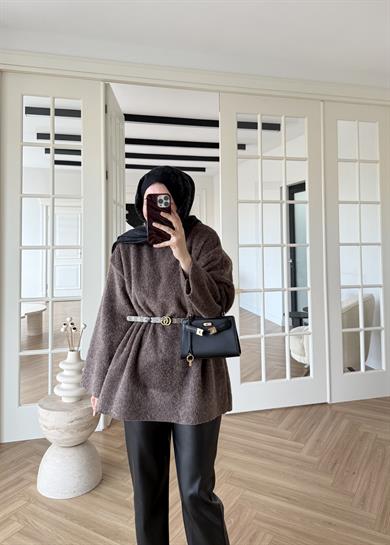 Pamuk Dokulu Kazak Kahverengi