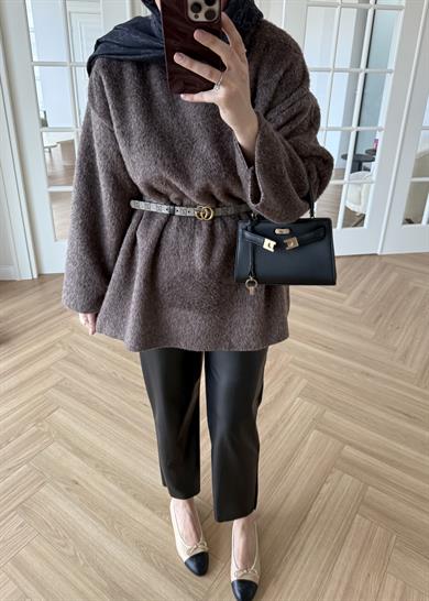 Pamuk Dokulu Kazak Kahverengi