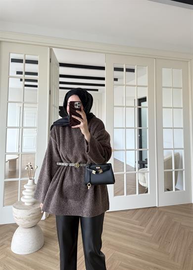 Pamuk Dokulu Kazak Kahverengi