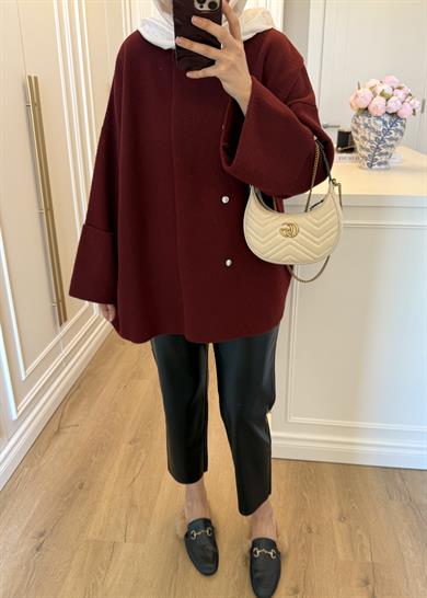 Parla Angora Hırka Bordo
