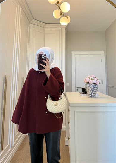 Parla Angora Hırka Bordo