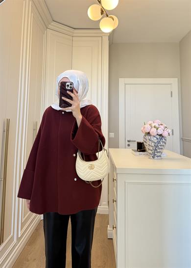 Parla Angora Hırka Bordo