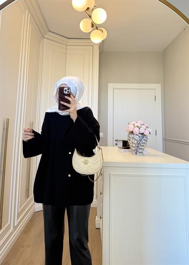 Parla Angora Hırka Siyah