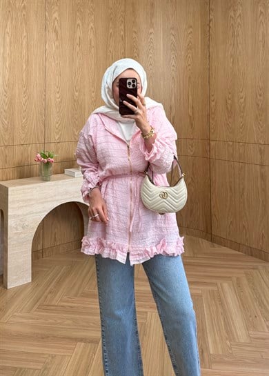 Pera Fırfırlı Kap Pembe