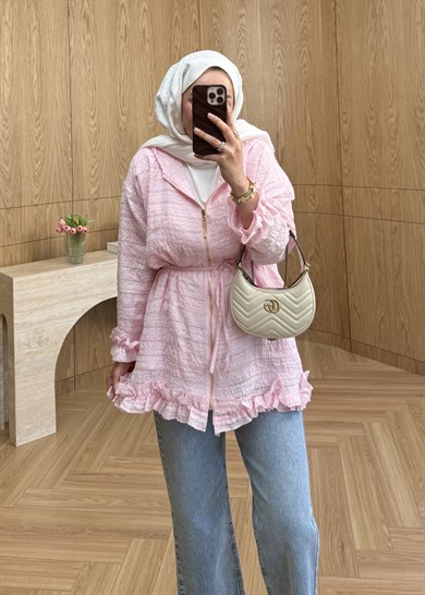 Pera Fırfırlı Kap Pembe