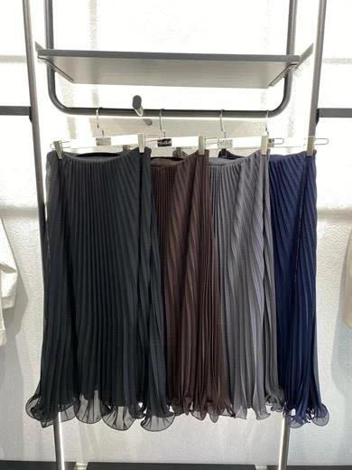 Piliseli Şifon Etek Antrasit