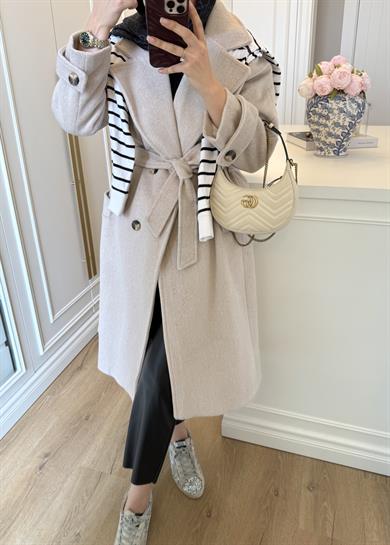 Premium Oversize Kaşe Kaban Taş