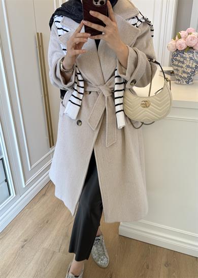 Premium Oversize Kaşe Kaban Taş