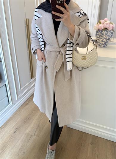 Premium Oversize Kaşe Kaban Taş