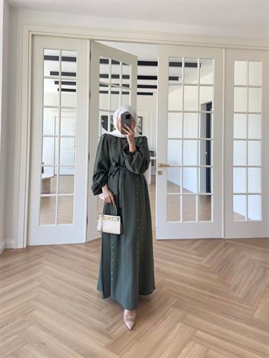 Rain Balon Kol Elbise Haki