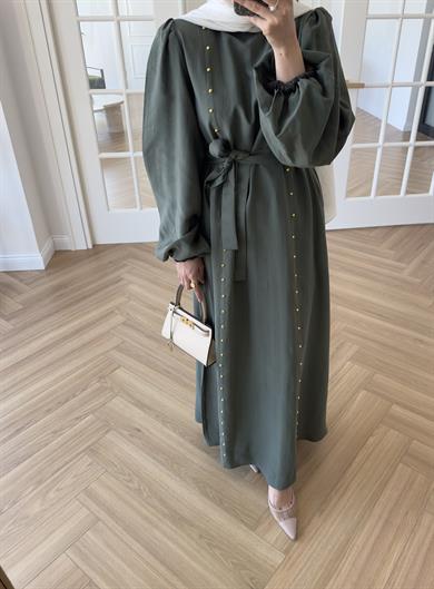 Rain Balon Kol Elbise Haki