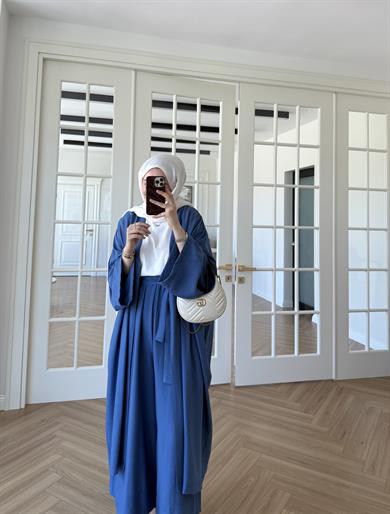 Keten Kimono Takım İndigo