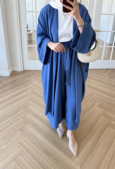 Keten Kimono Takım İndigo