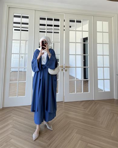 Keten Kimono Takım İndigo