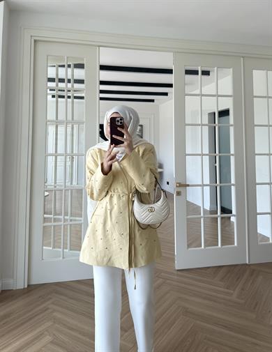Rina Taşlı Ceket Butter Yellow