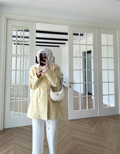 Rina Taşlı Ceket Butter Yellow