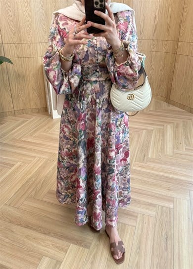 Rose Keten Elbise