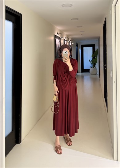 Şal Detaylı Sandy Takım Mürdüm