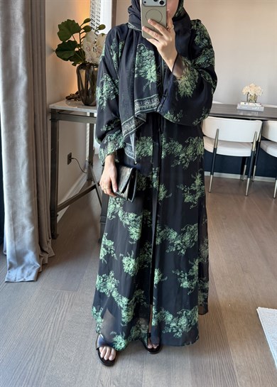 Şallı Zen Abaya Zümrüt