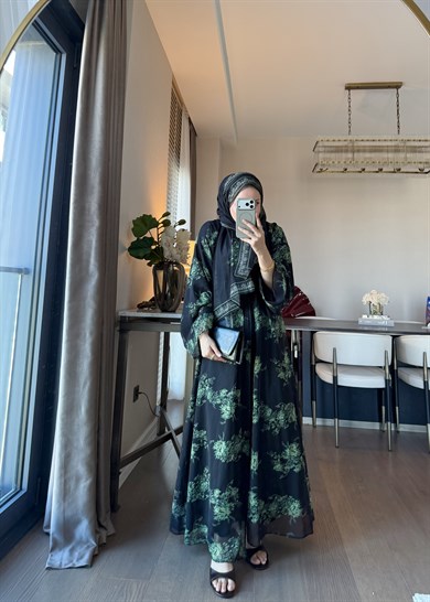 Şallı Zen Abaya Zümrüt