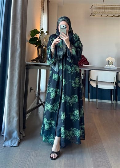 Şallı Zen Abaya Zümrüt