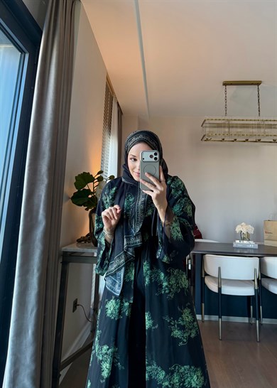 Şallı Zen Abaya Zümrüt