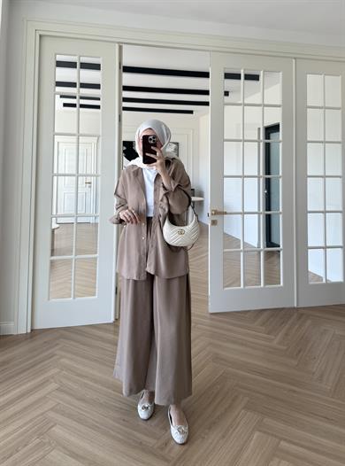 Sandy Dikişli Takım Vizon