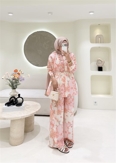 Sofia Desenli Takım Pembe