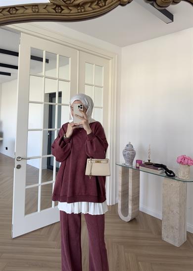 Soluk Efektli Takım Bordo