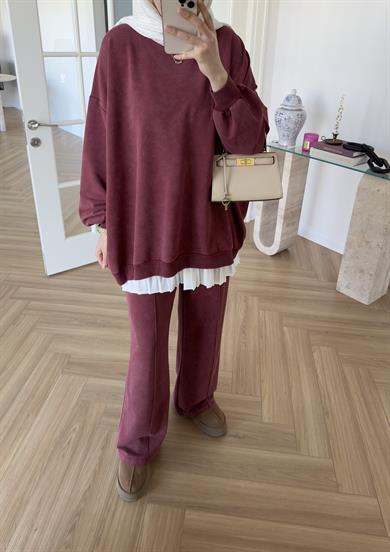 Soluk Efektli Takım Bordo