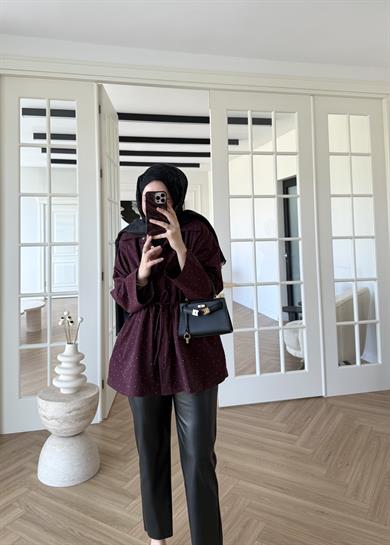 Taşlı Trenç Mürdüm