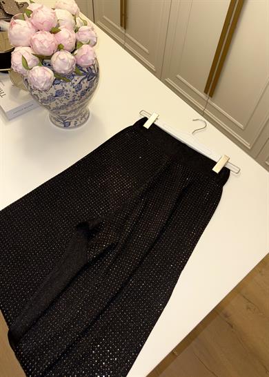 Taşlı Triko Pantolon Siyah