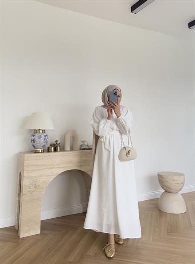 Tensel Comfy Elbise Beyaz