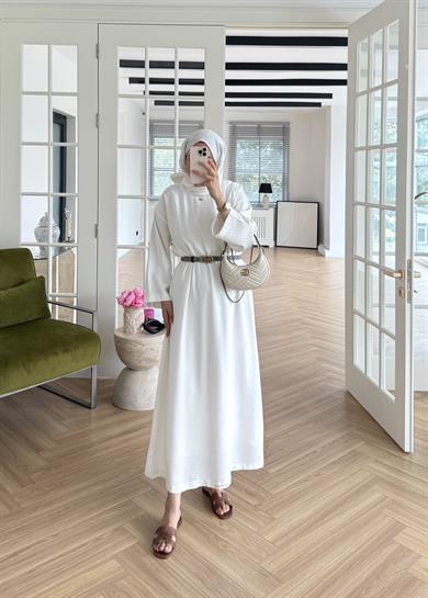 Tensel Modal Elbise Ekru