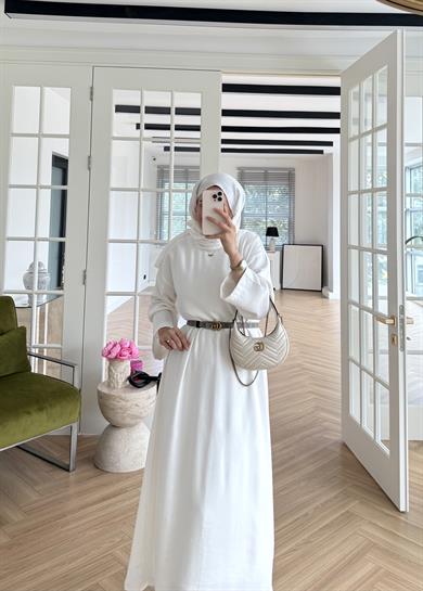 Tensel Modal Elbise Ekru