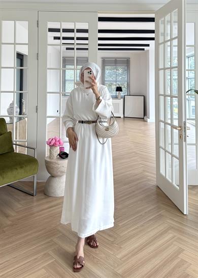 Tensel Modal Elbise Ekru