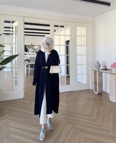 Uzun Angora Hırka Lacivert