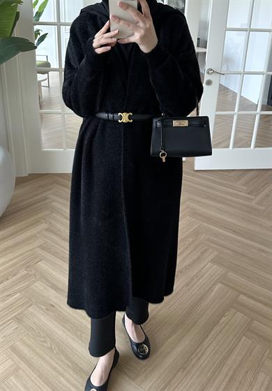 Uzun Angora Hırka Siyah