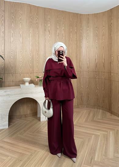 Valencia Tensel Modal Takım Bordo