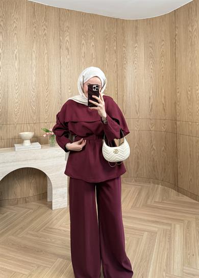 Valencia Tensel Modal Takım Bordo