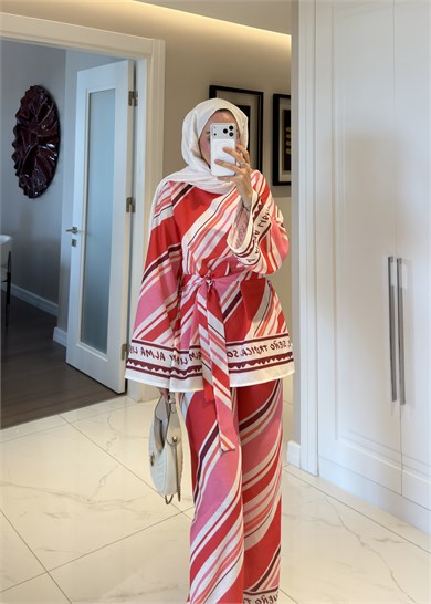 Vela Desenli Takım Pembe