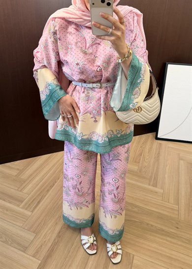 Hawai Pantolon Takım Pembe 